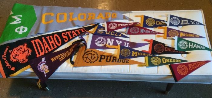 Vintage college pennants