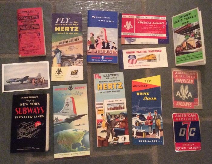 More late finds: Vintage transit maps, airline ephemera & a couple of railroad pieces 