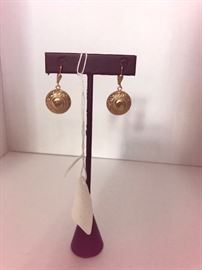 14kt gold pendant earrings