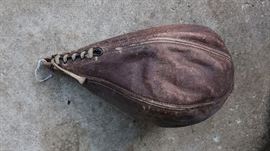 Antique leather boxer's/pugilist's speed bag