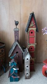 Assorted decorative birdhouses