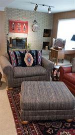 Large loveseat with ottoman