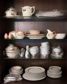 Paul McCobb Jackson Internationale Tiara Gold place settings, serving platter, sugar and creamer, salt & pepper, etc.  assorted Delfts china (Holland), Franciscan Desert Rose plates, bowls, salt & pepper, vegetable dishes etc.