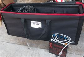 Speedotron strobe lighting with 2 lights, stands, 805 battery packs, hoods,  and carrying case, cables etc.