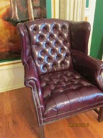 LEATHER WINGBACK CHAIR