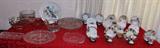 Teacups and saucers, crystal bowls and platters