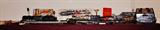 Lionel train set #2131 WF with smoke and whistle, extra track, with trainmaster transformer, two switching tracks, bridge and smoke pellets.