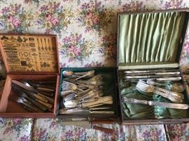 Silver plated Flatware - several "grape" patterns