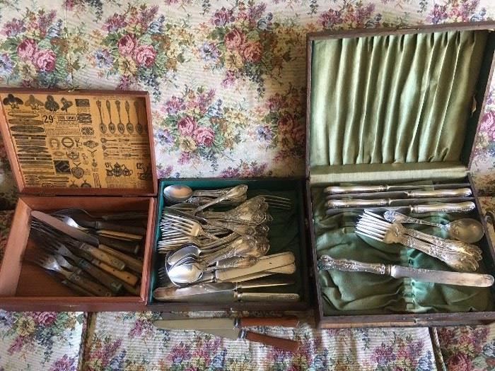 Silver plated Flatware - several "grape" patterns