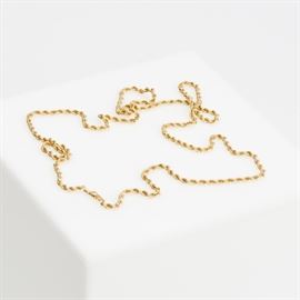 #55	14K YELLOW GOLD ROPE CHAIN 30" LONG