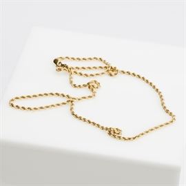 #58	14K YELLOW GOLD ROPE CHAIN 24" LONG