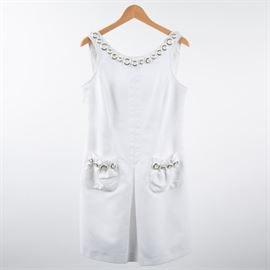 #135	DOLCE & GABBANA WHITE SLEEVELESS DRESS