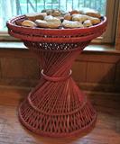 Small Red Wicker Table