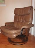 Pallister Leather Lounge Chair has matching ottoman