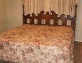 Spanish Revival King Size Heritage Bed and Custom Duvet Cover