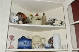 assorted pottery & glassware