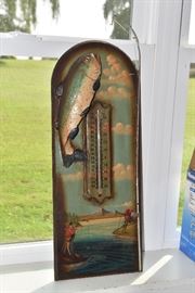 fishing scene thermometer