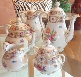 Family heirloom - Schumann Dresden Rose coffee and tea set.