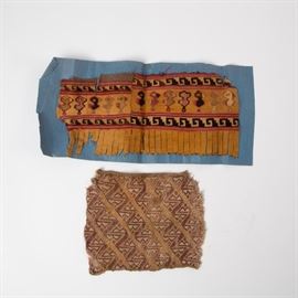 TWO NAZCA CULTURE TEXTILE FRAGMENTS