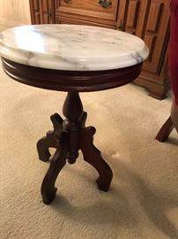 Marble top East Lake style end table (pair)