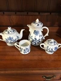 Blue Danube tea pots, mug and sugar bowl