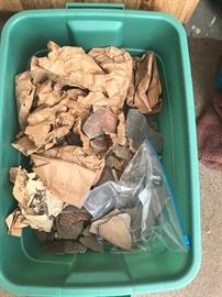 This is a bunch of VERY old pottery shards. Looks like it was part of a collection, some have catalog #s 