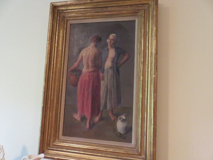 Great framed oil painting by American artist, Robert Brackman