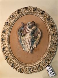 Antique Bisque Wall mounted Figurine 