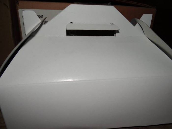 1 Case Of Eco White Gloss Lunch Box With Handle