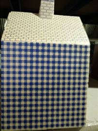 4 Cases Of 25 Blue Gingham House Boxes
