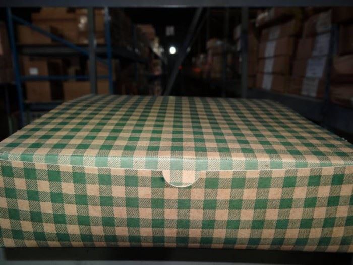 6 Cases Of Green Gingham Votive Candle Boxes