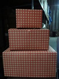 Large lot of 24 Red Gingham Boxes