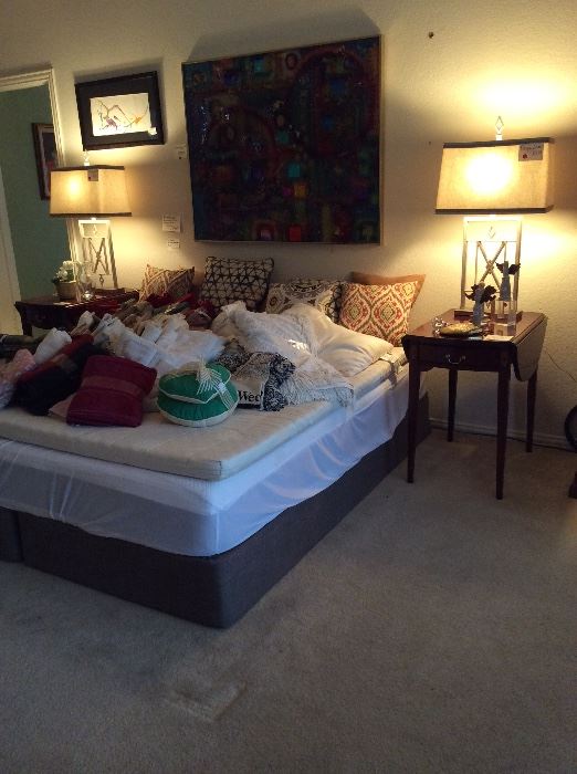 King size memory foam mattress and platform and Nikken mattress pad with pillows