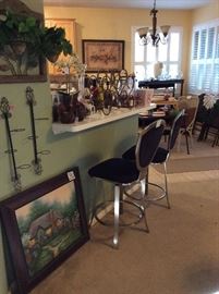 Black velvet barstools