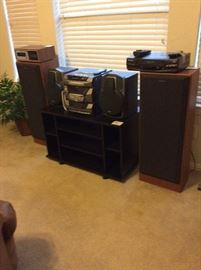 Vintage stereo equipment including 2 8 track players