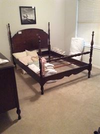 Antique Empire full bed, dresser with mirror and chest