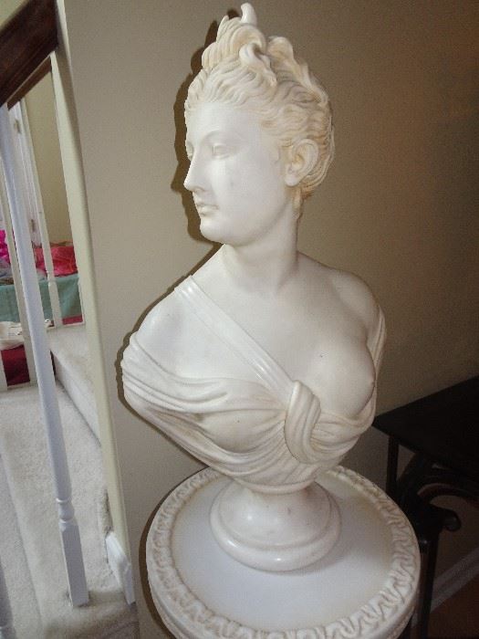 Italian Marble Bust with Marble Pedestal