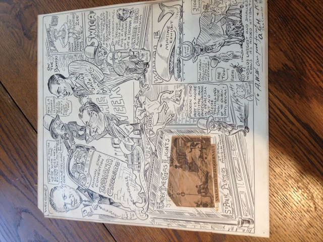 Original artwork by Karl Kae Knecht an American artist/cartoonist for the Evansville Courier from 1906 until 1960.  Born 1883 died in 1972.