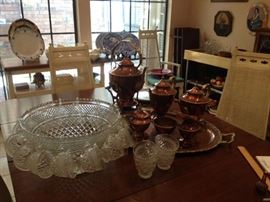 Large vintage punch bowl and cups