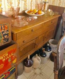 Antique oak sideboard 