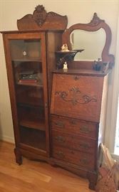 Antique oak secretary bookcase 