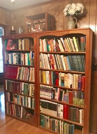 Bookcases, books