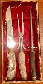 Stag carving set 