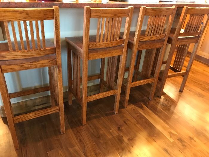 The 4 Bar Stools are from Montana Furniture and were paid $1312/4. They will be sold as 2 sets of 2. See next 2 photos. Acquire these treasures at liquidation price!