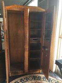 Gorgeous Armoire / Wardrobe with shelves, inside drawer, mirror, and rack for hanging clothes