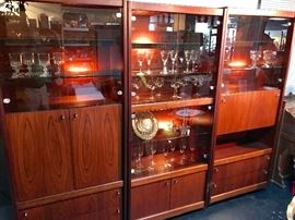 3-Piece NICE Entertainment Center. with lights in all cabinets