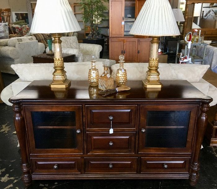 GREAT Buffet/Entertainment Center with Glass Front Doors and storage 