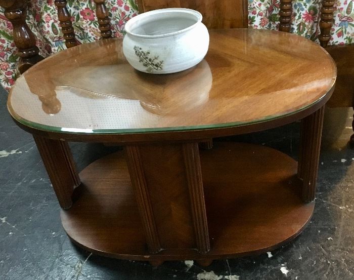 Small Oval Table with Glass Top
