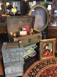 Antique trunk and tool chest