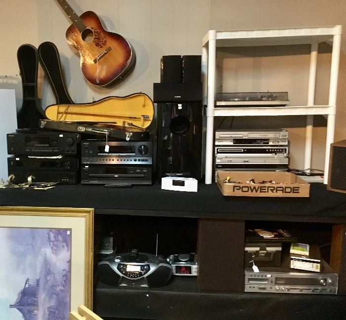 Guitar, Records, DVD's, Stereo Equipment, Antique Violin in case